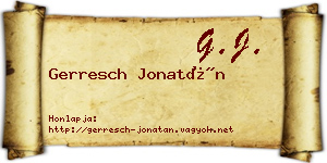 Gerresch Jonatán névjegykártya